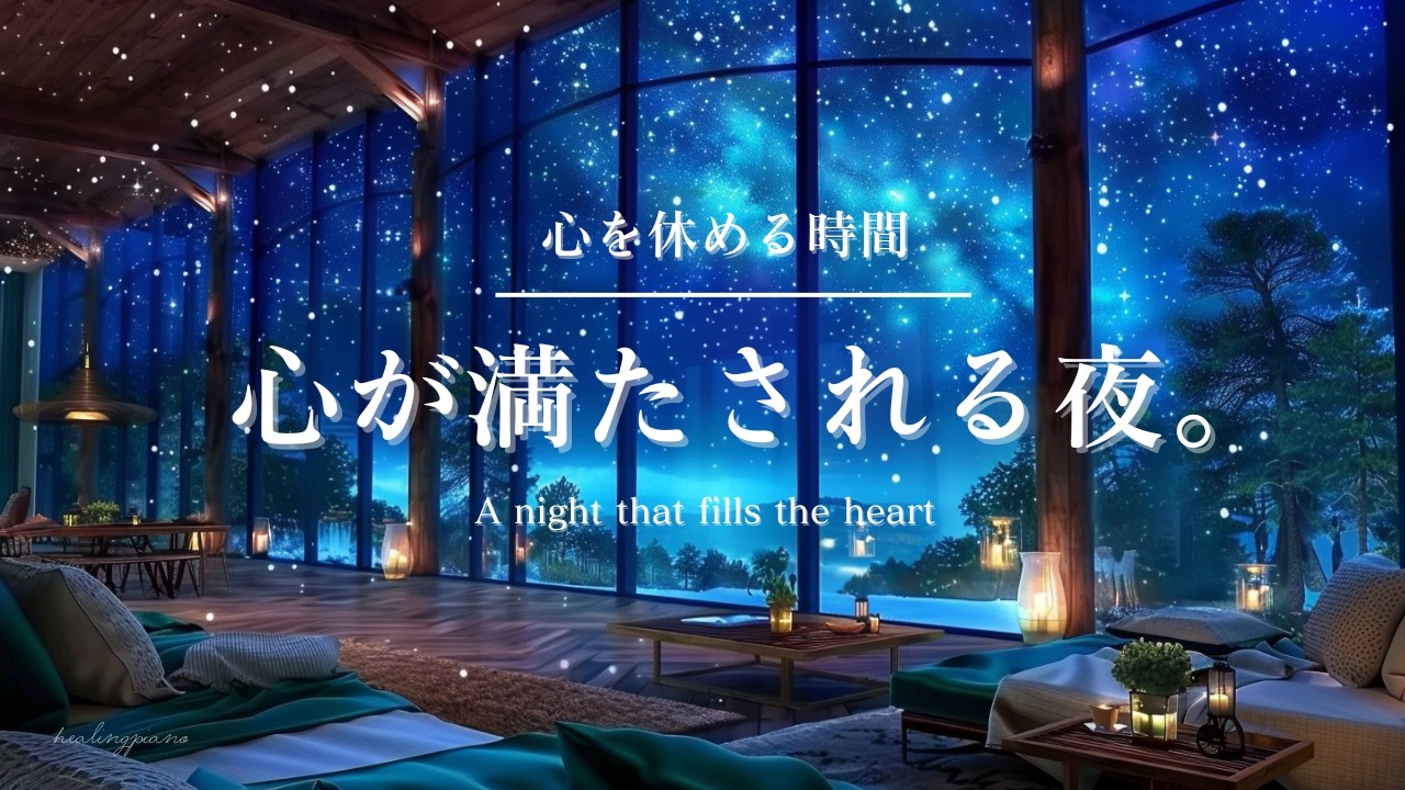 【癒しのピアノBGM】心を休める時間。心が満ちる夜 |A night when the heart is full