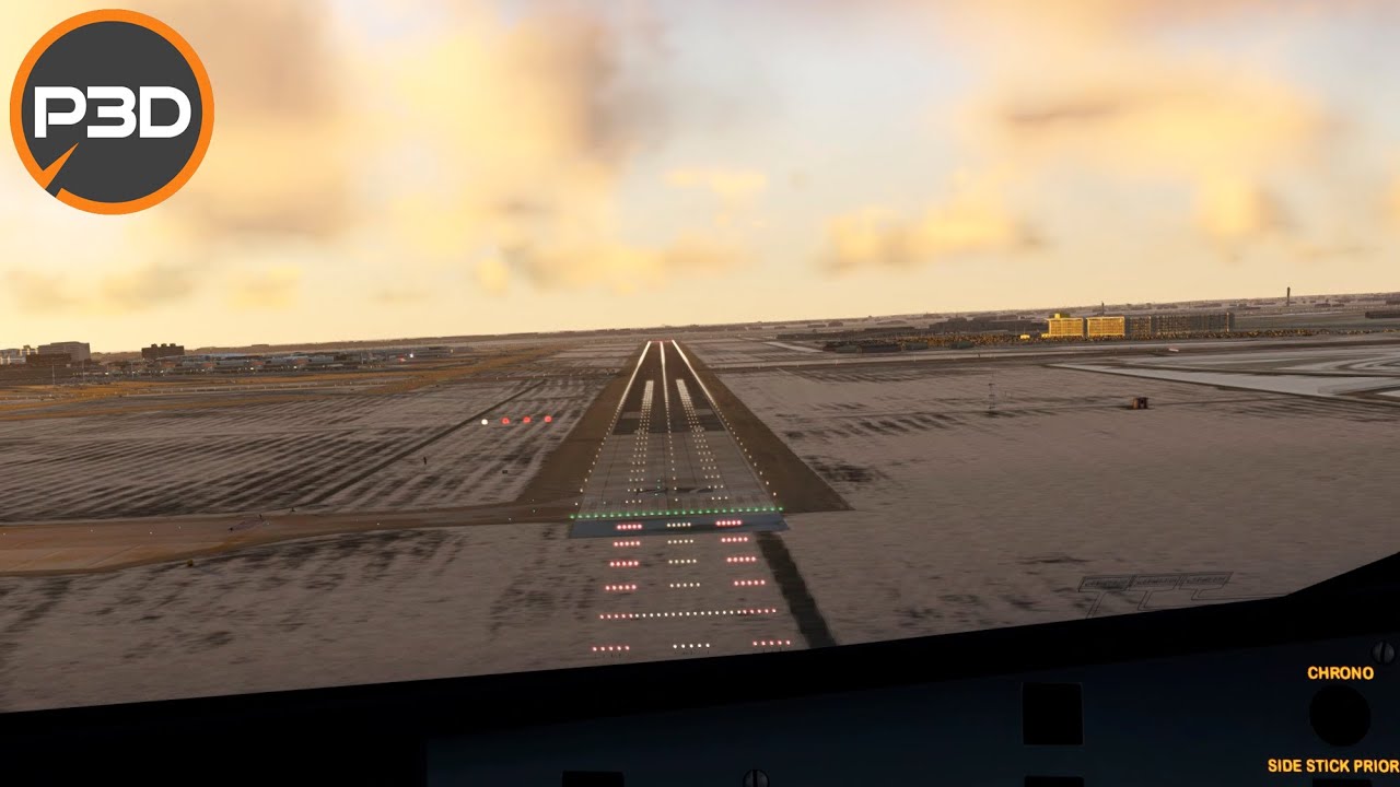 P3Dv5 - FSLabs A319 | Bumpy approach in 37 knots gusting winds.