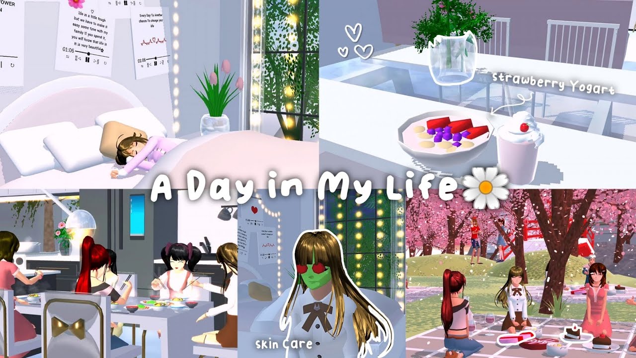 A Day in My Life 🌸✨ Aesthetic Vlog : Sakura School Simulator