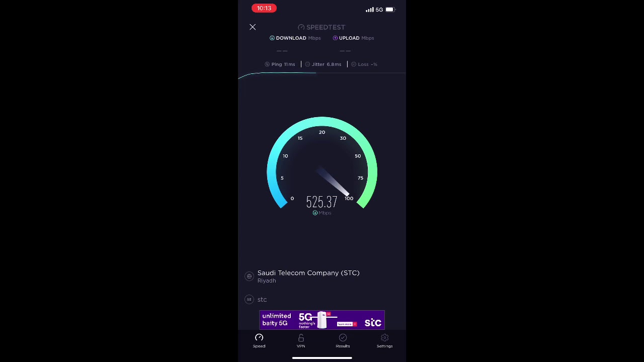 Testing the Speed of STC 5G on iPhone 12 Max Pro 256 GB