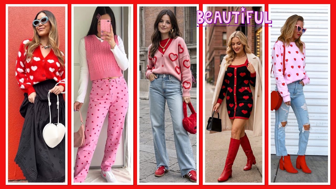 Hermosos Outfits con prendas de corazónes ❤️