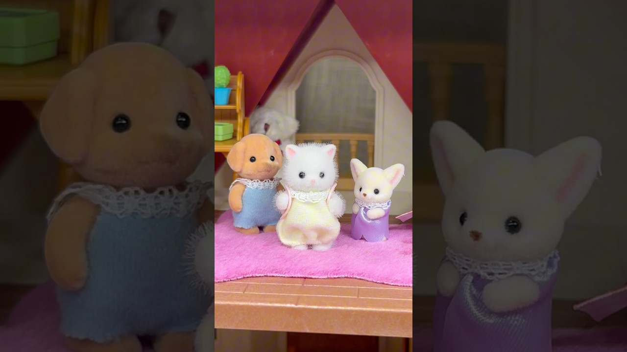 Giving my babies calico critters a house. #miniature #calicocritters