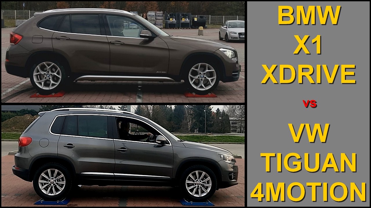 SLIP TEST - XDRIVE vs 4MOTION - Bmw X1 vs Volkswagen Tiguan - @4x4.tests.on.rollers