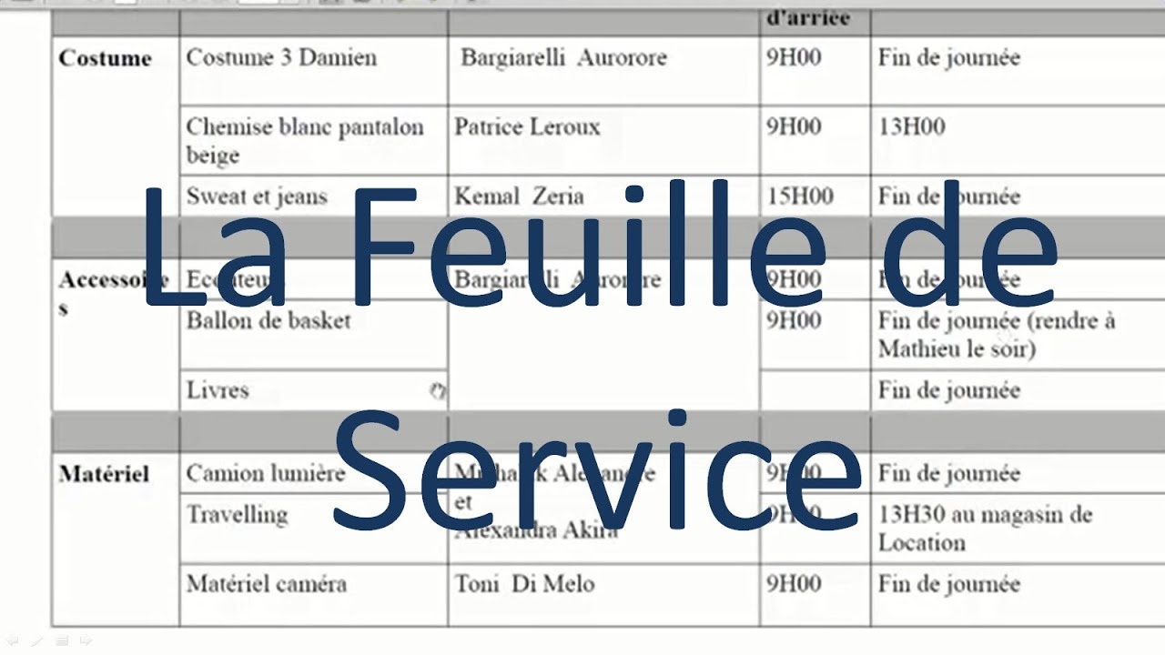 La Feuille de service