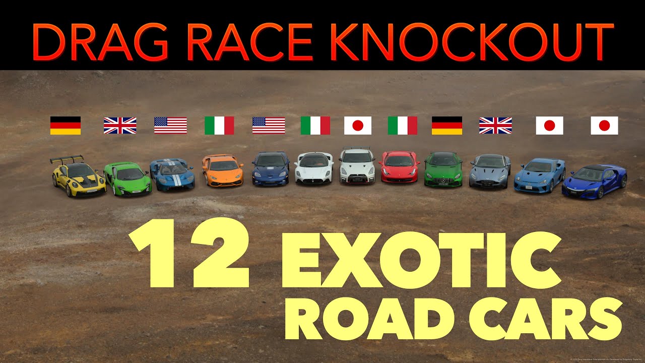 DRAG RACE Knockout: 12 Exotic Road Cars | Episode 1