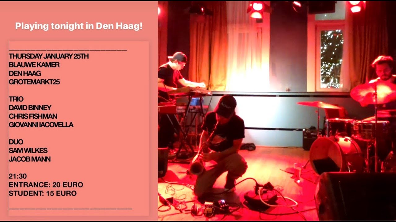 David Binney Trio | Live at De Blauwe Kamer, The Hague, Jan. 25, 2024