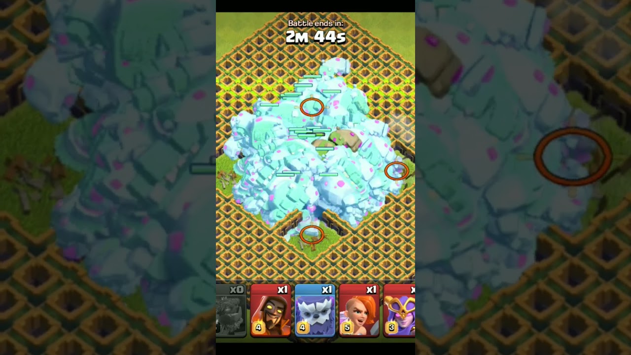 Deadly Scattershot Base Vs Mountain Golem | Clash Of Clans