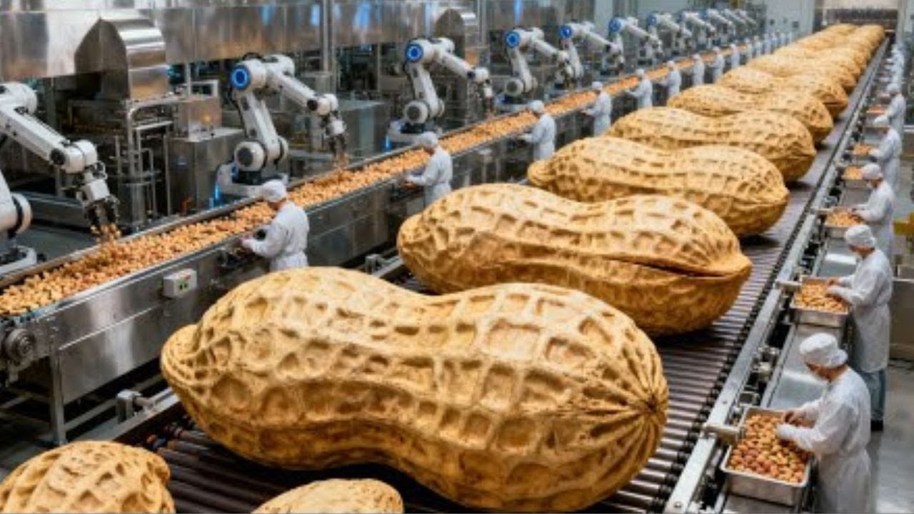 Inside a Modern Peanut Processing Factory: From Raw Peanuts to Crunchy Peanut Butter (Full Process)