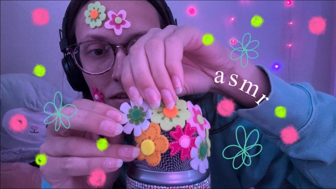 asmr picking sticky flowers 🌸 🌺 🌱