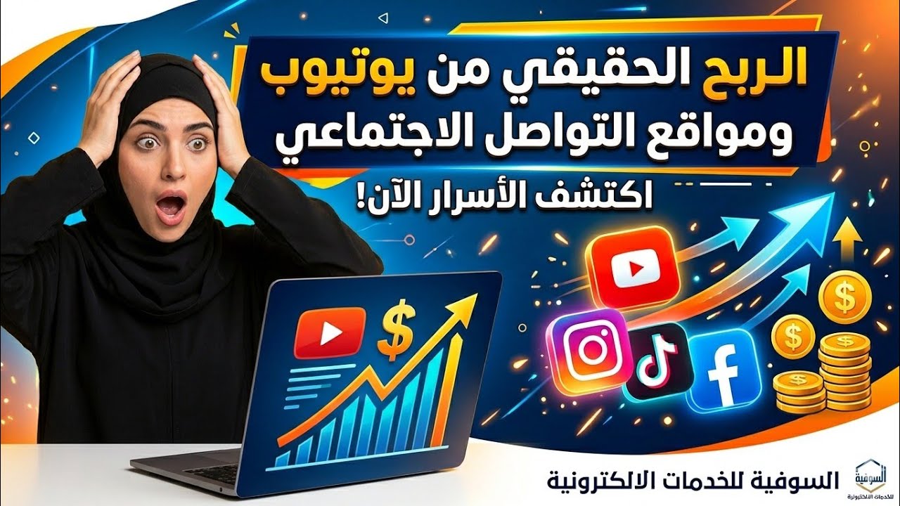 الربح من جميع منصات التواصل الاجتماعية  #انصاف_حمادي  #السوفية_للخدمات_الالكترونية  