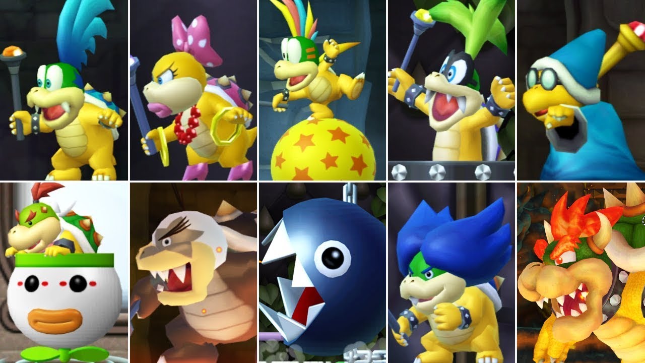 New Super Mario Bros Wii All Bosses (No Damage)