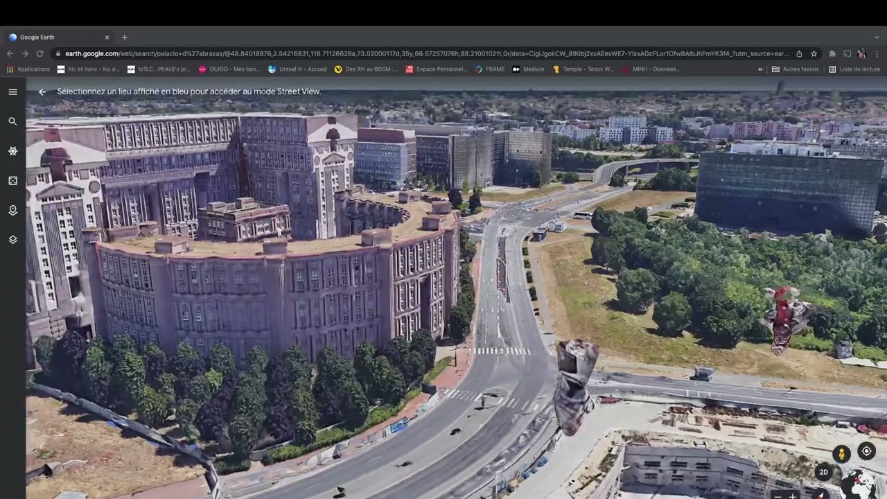 Petite ballade dans le métaverse de Google Earth autour du Palacio d'Abraxas où nous habitons.