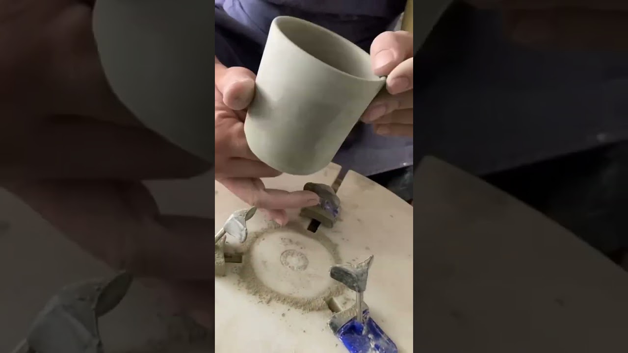 #trimming away on my @GiffinGrip #handmade #studio #ceramics #industrial #design #stoneware