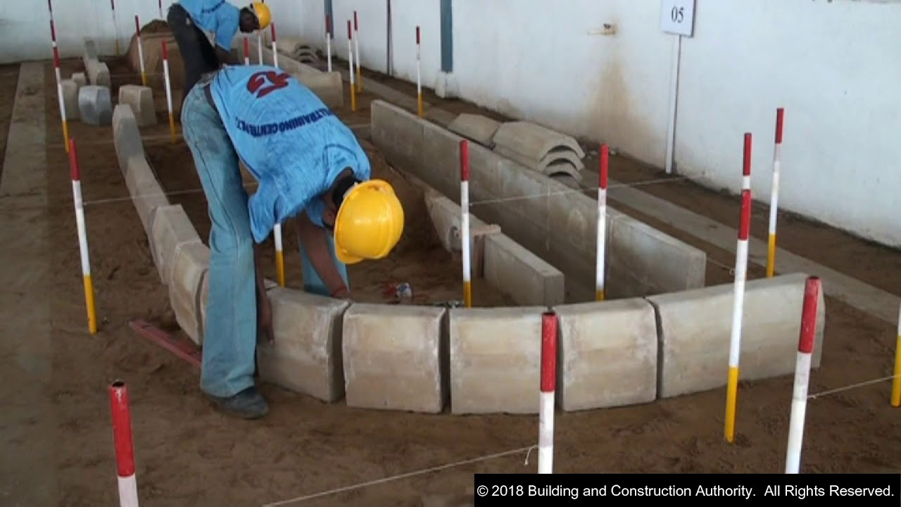 Precast Kerb and Drain Laying at BCA, Singapore