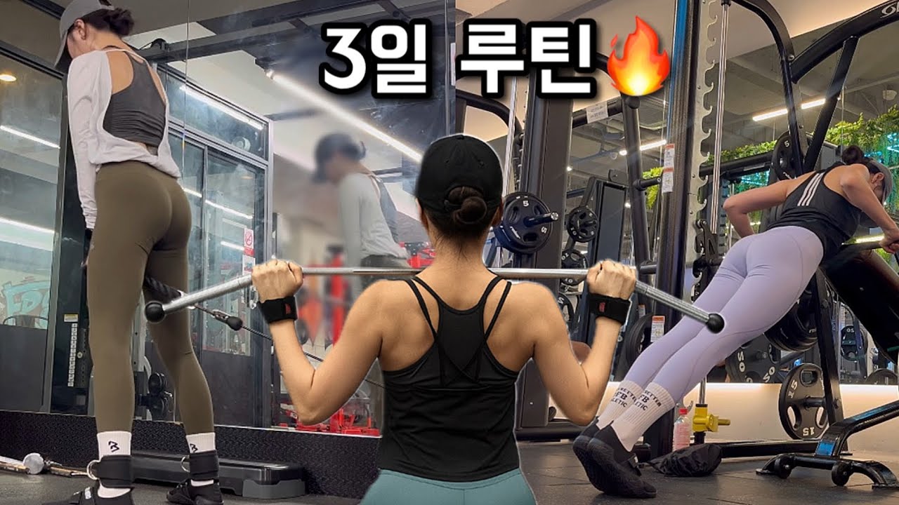 VLOGㅣ같이 운동해요ㅣ엉덩이 키우면서 상체 다듬기ㅣ3일 운동 루틴ㅣ가볍게 근육녀 되기
