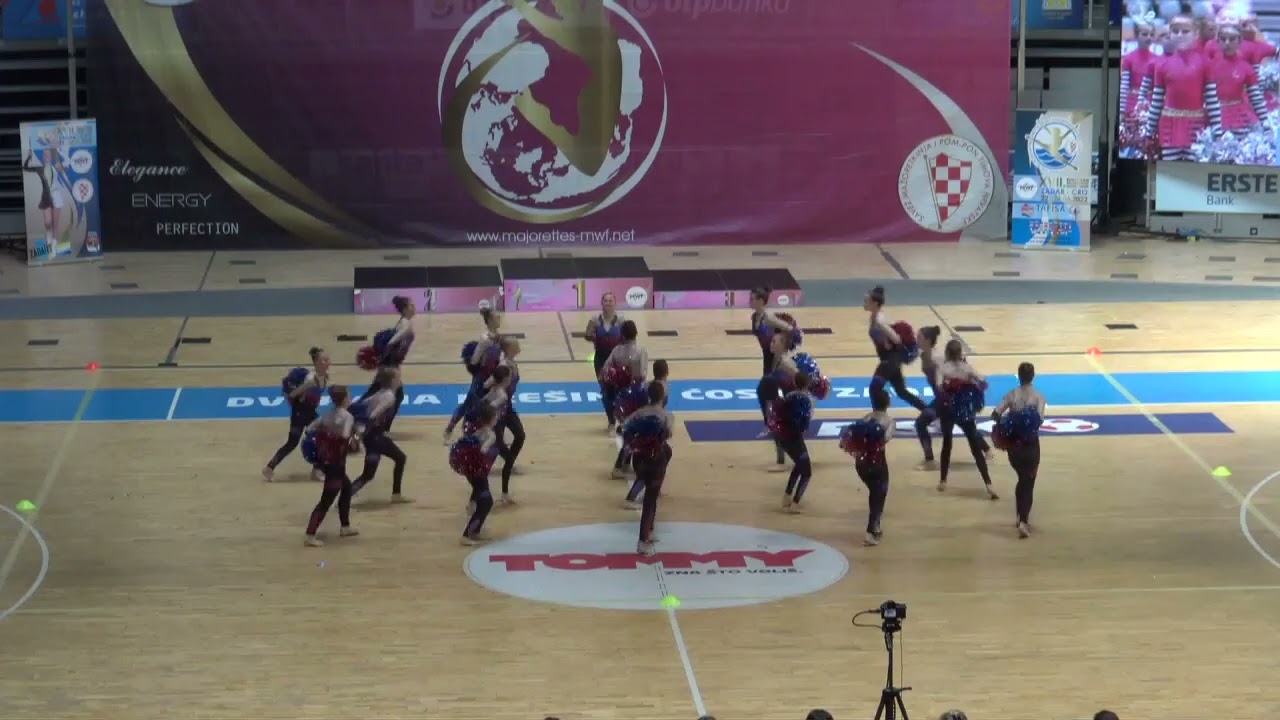 Podio POM Junior A-team HK - Mistrovství Evropy Mažoretek Zadar 2022-06-26