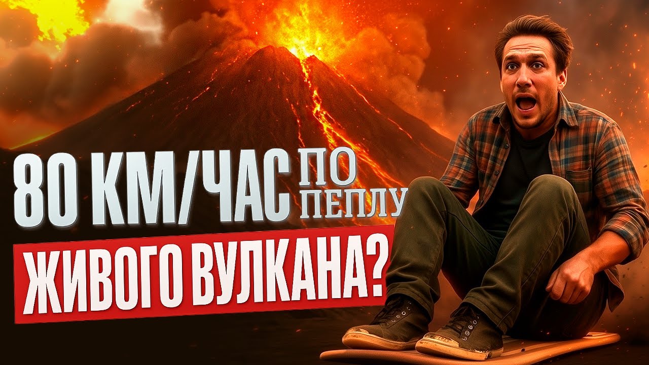 Эшбординг на вулкане Ясур (Вануату) &mdash; спуск по пеплу активного вулкана
