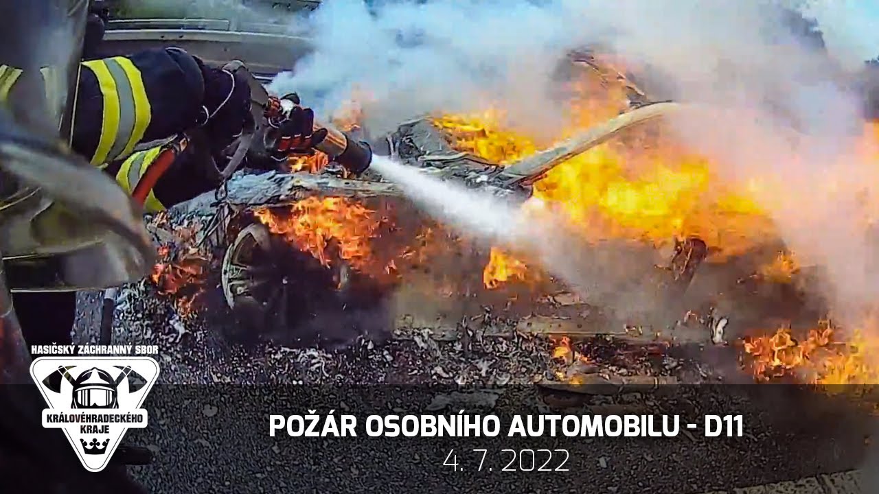4. 7. 2022 - Požár automobilu D11