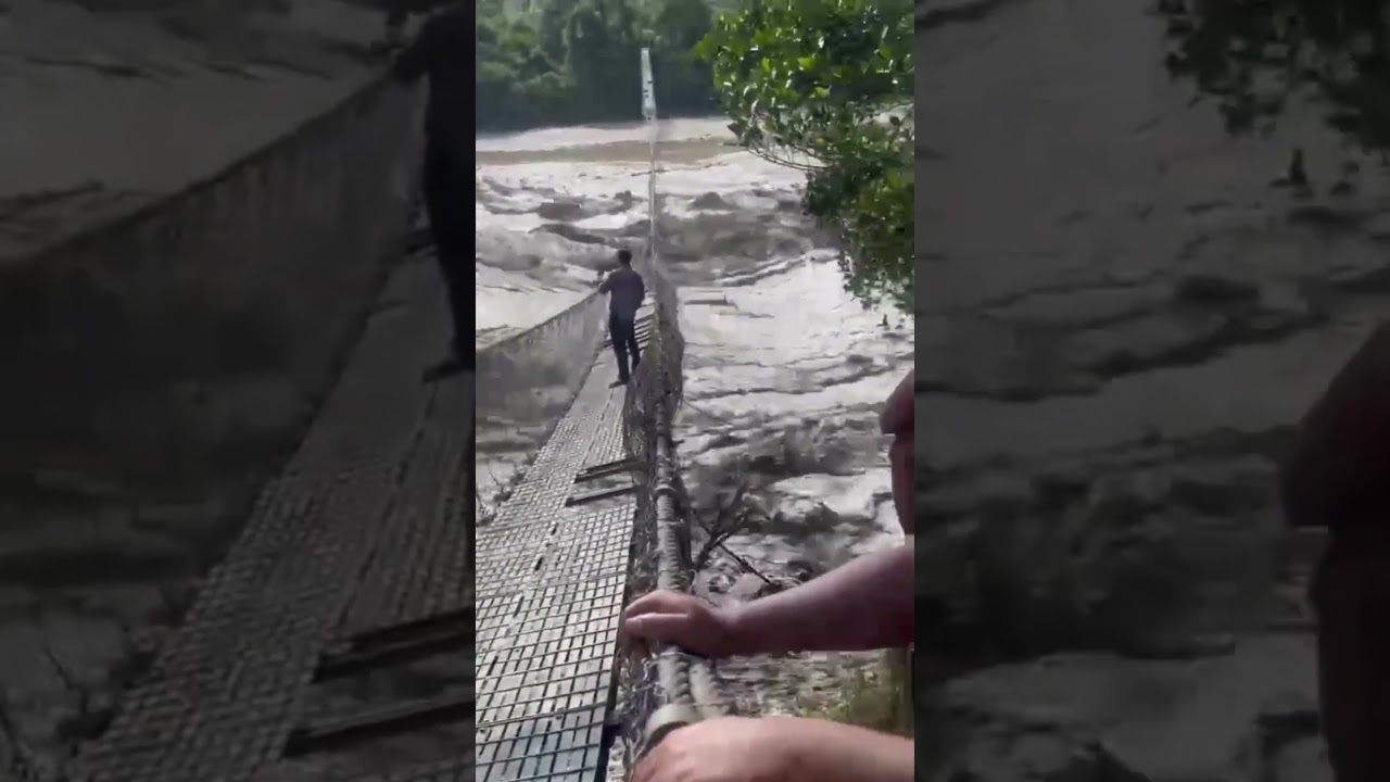This Bridge Was Almost Swept Away by the Flood 😱🌊 | Terrifying Flood Scene
