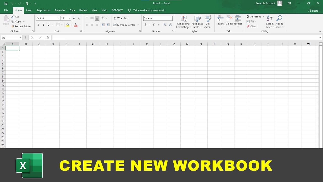 How to Create a New Workbook in MS Excel
