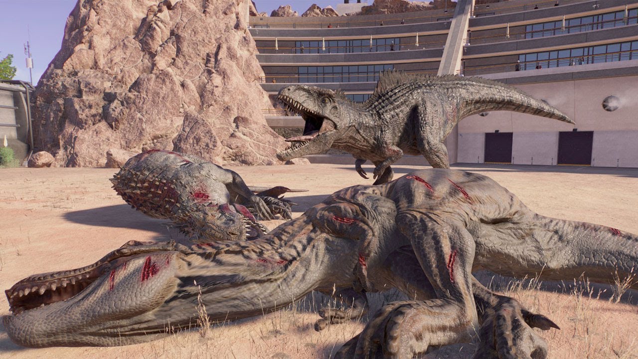 ALL LARGE CARNIVORES BATTLE ROYALE IN ARENA - Jurassic World Evolution 2