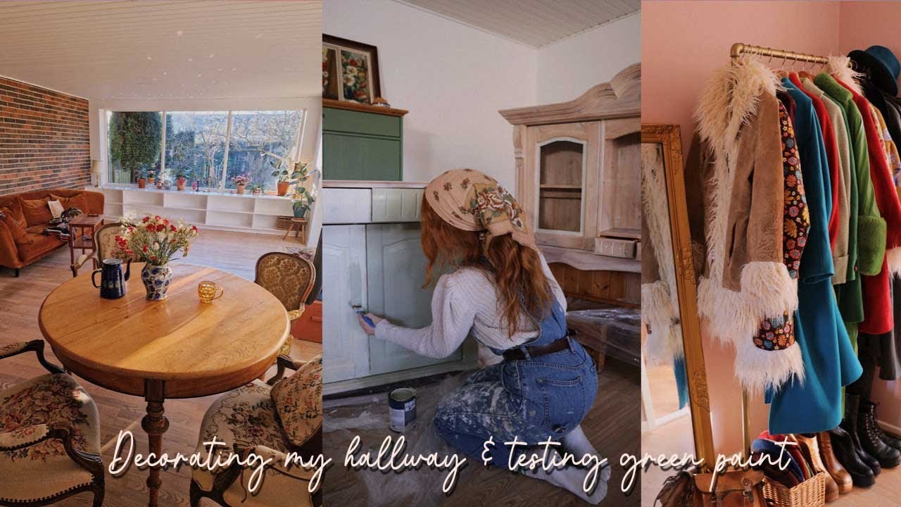 Decorating my rose hallway and testing green paint