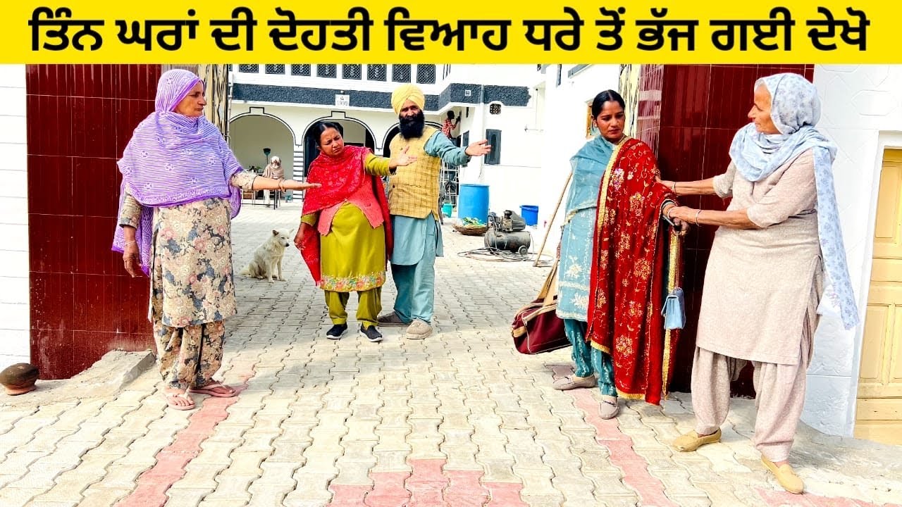 ਤਿੰਨ ਘਰਾਂ ਦੀ ਦੋਹਤੀ ਵਿਆਹ ਧਰੇ ਤੋਂ ਭੱਜ ਗਈ tin ghra di dohti punjabi short video #bhajji #tin #ghar