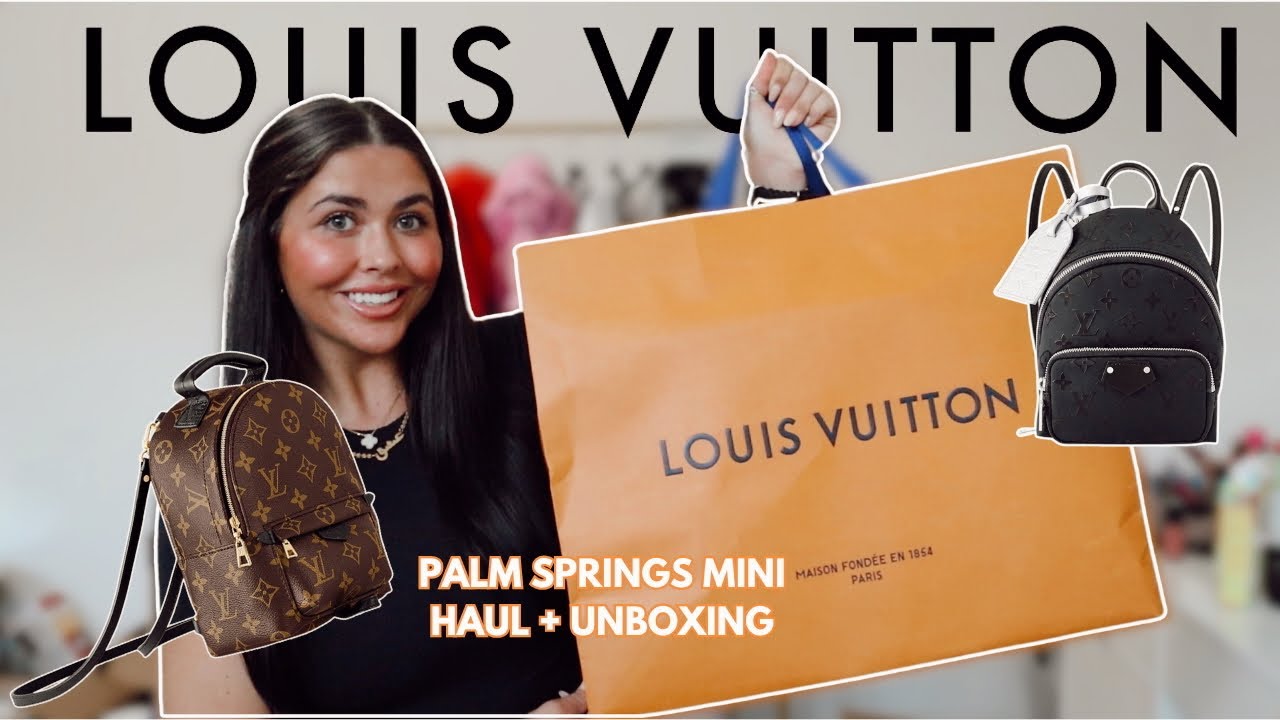 LOUIS VUITTON haul + unboxing! (Mini Palm Springs backpack + limited backpack) *2024*