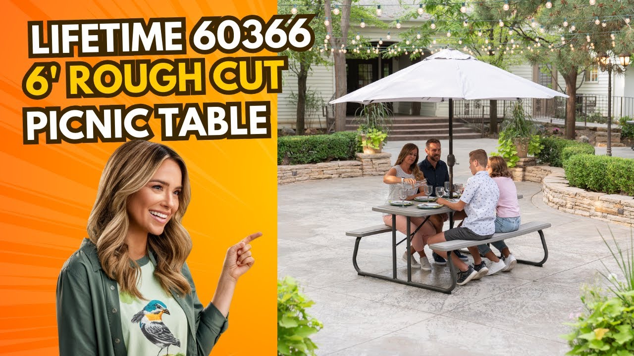 Transform Your Backyard with the Lifetime 60366 Rough Cut Folding Picnic Table!