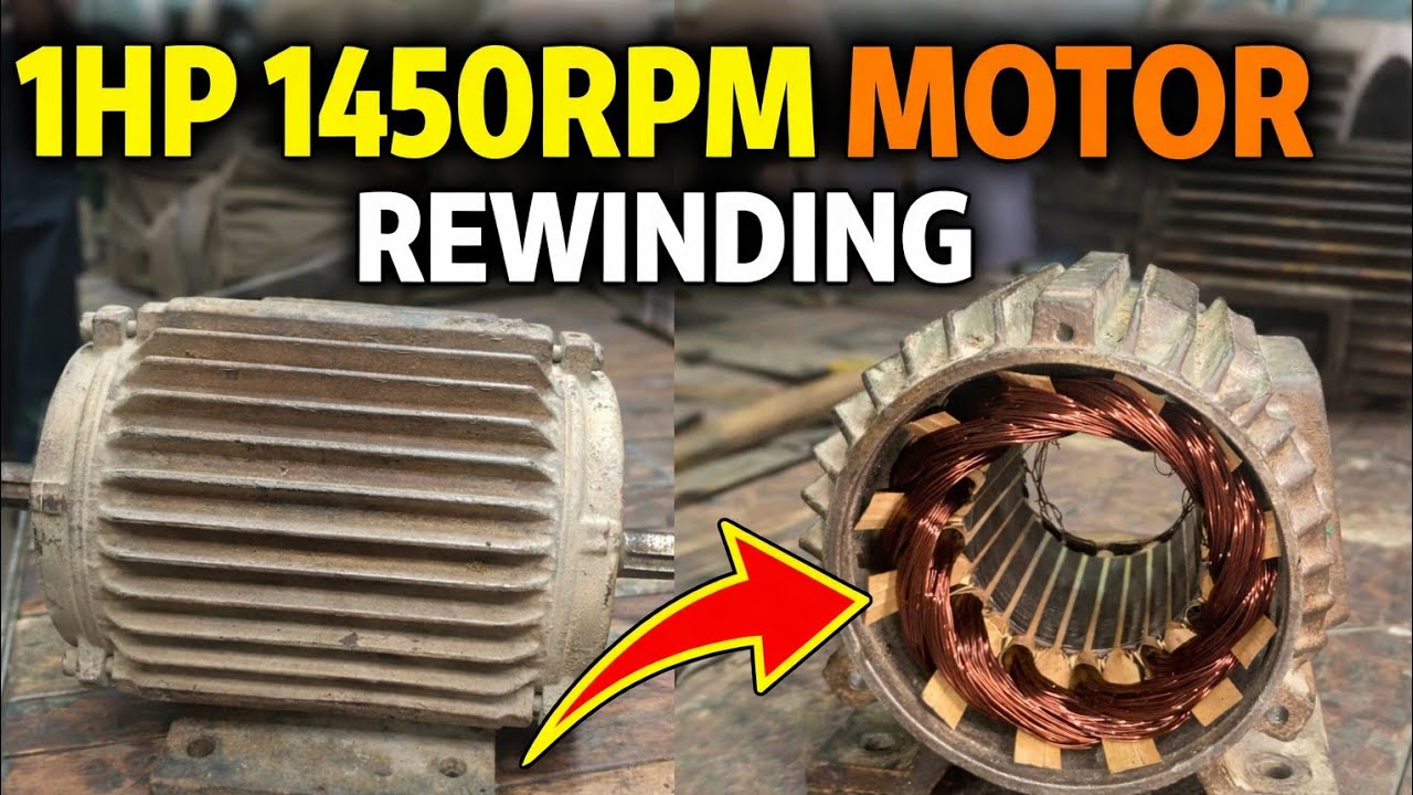 1HP 1450RPM Three Phase Motor Rewinding Formula | Complete Data with Turns, Gauge & Weight