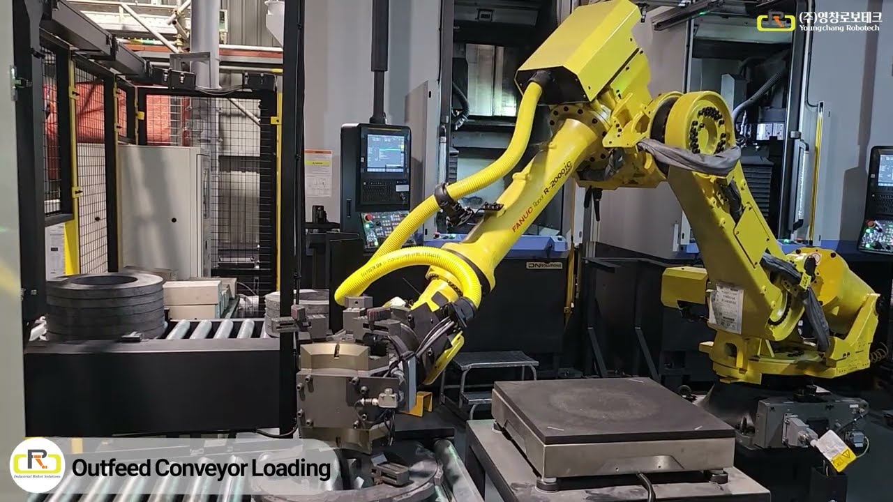 [(주)영창로보테크] 산업용로봇 공장자동화 - 디스크 가공라인 로봇 자동화 시스템 Disk Machining Line
