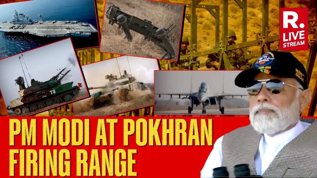 PM Modi Witnesses Integrated Tri-Services Firepower At Exercise Bharat Shakti | Pokhran Firing Range