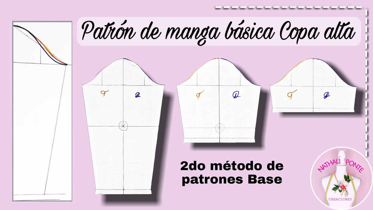 🌸#45 Patrón de manga básica, Copa alta súper fácil / 2do método 😃