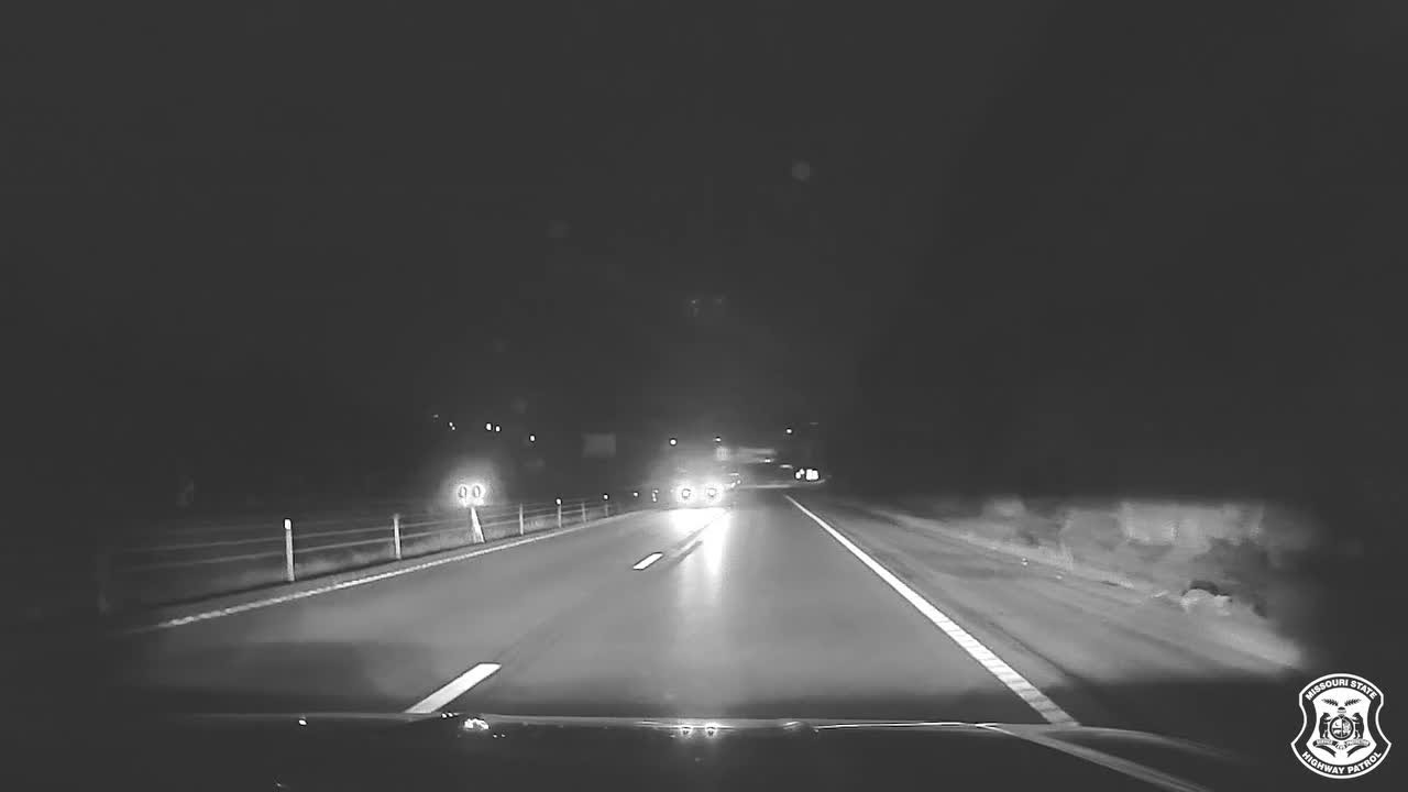 Missouri State Highway Patrol trooper intercepts wrong way, impaired driver