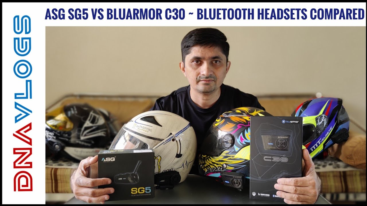 BluArmor C30 VS ASG SG5 | Usage Features & Specs Comparison | Bluetooth Intercom Headset | DNA VLOGS
