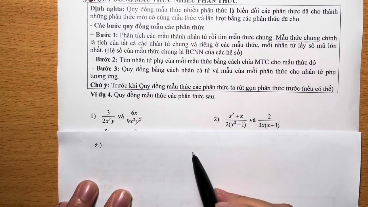 BÀI GIẢNG TOÁN 8: Tính chất cơ bản của phân thức (Phần 2)