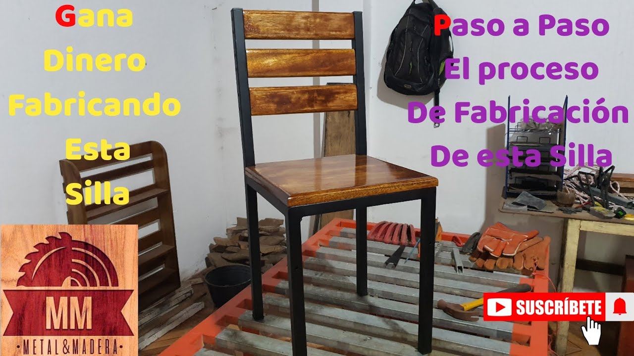 Fabricación de Silla moderna en Metal y Madera // como hacer silla // paso a paso todo el proceso.