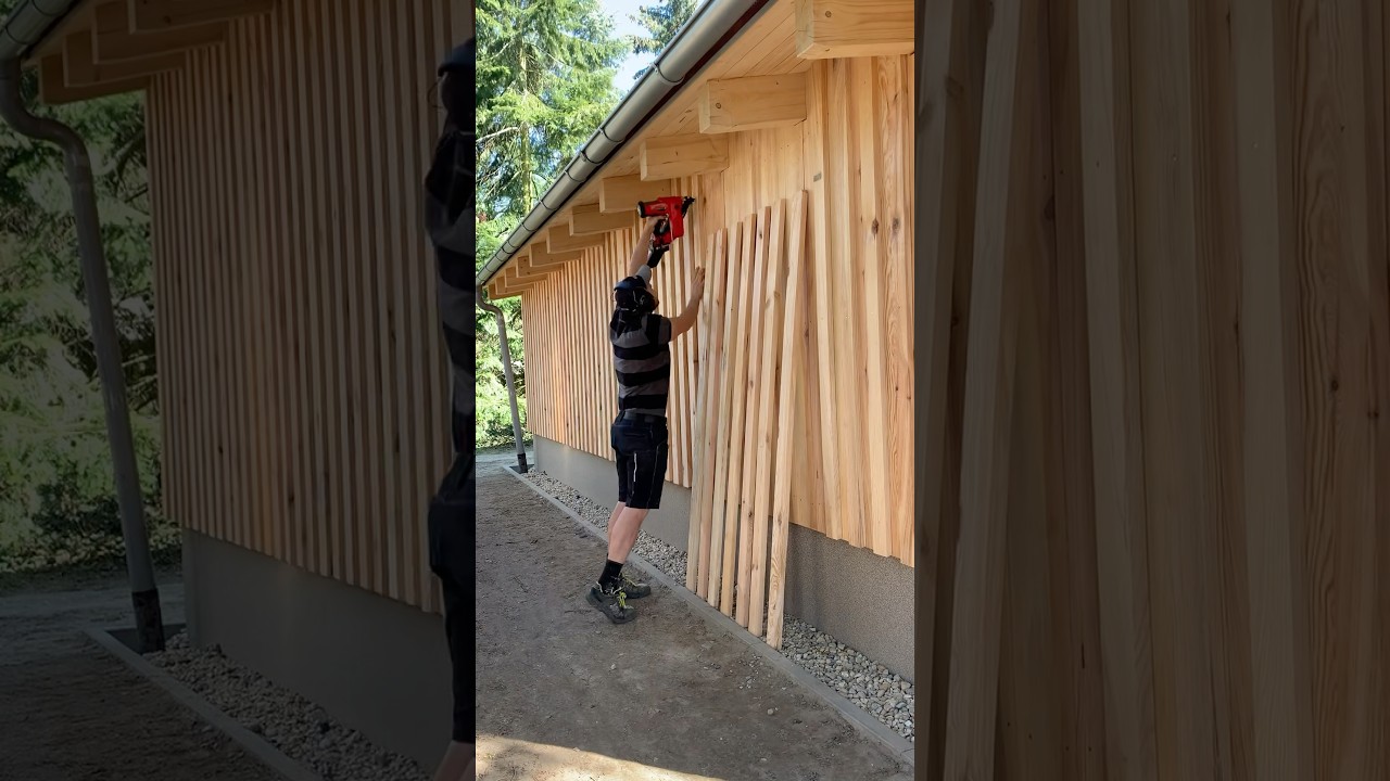 Meine Lieblings Holzfassade die Boden Deckel Schalung 🔥 #howto #holz #handwerk #woodworking