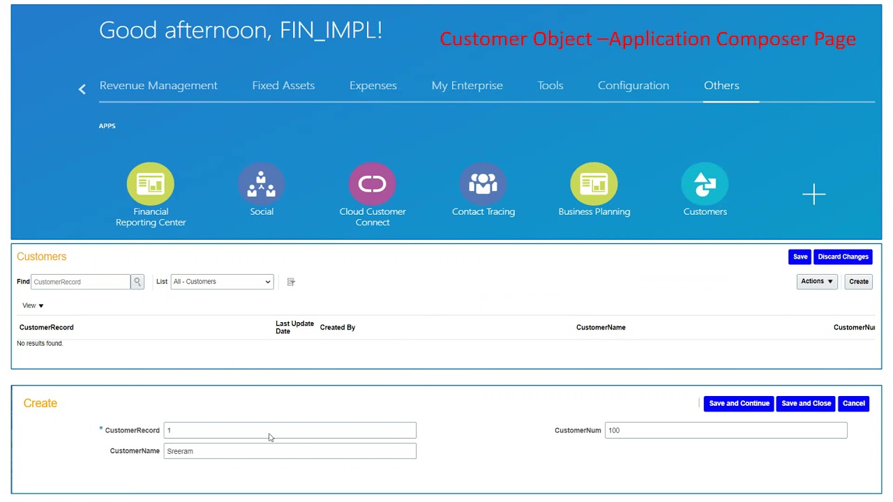 Oracle Cloud ERP - Application Composer - Intro to Create Custom Object