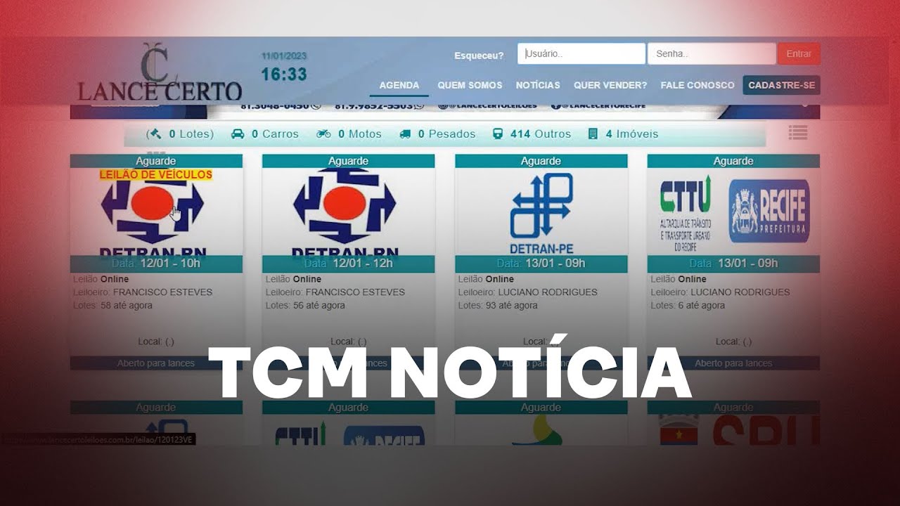 TCM Notícia - Detran RN realiza novo leilão de veículos