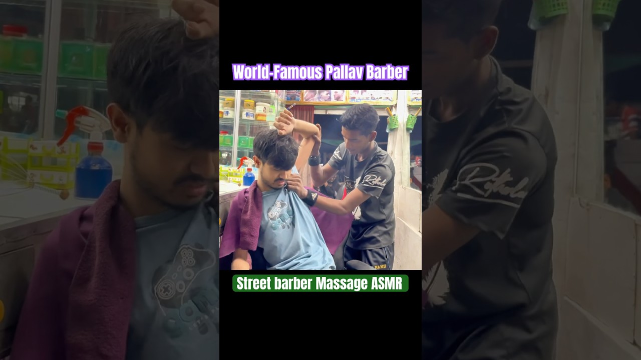 Satisfying knuckle cracking with Left Arm Massage #shorts #asmr #streetbarber