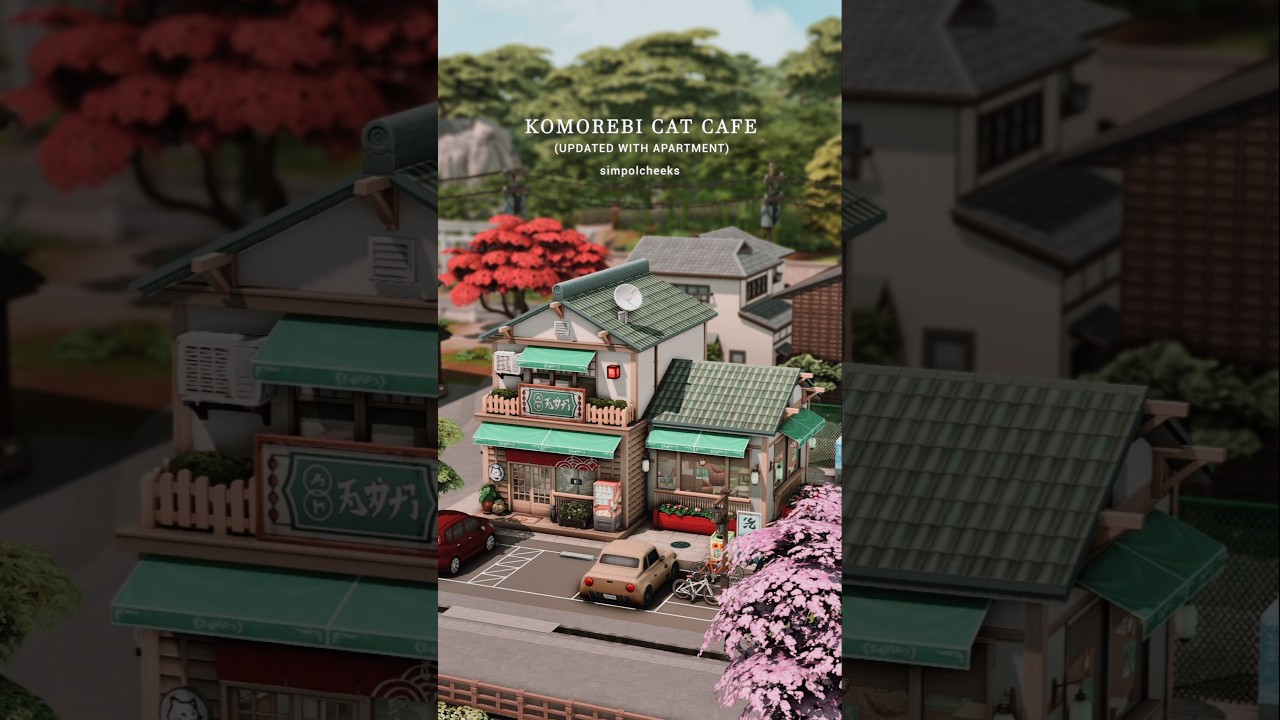 Komorebi Cat Cafe (No CC) 🐱 Now updated with Businesses & Hobbies pack! #sims4 #ts4 #thesims4
