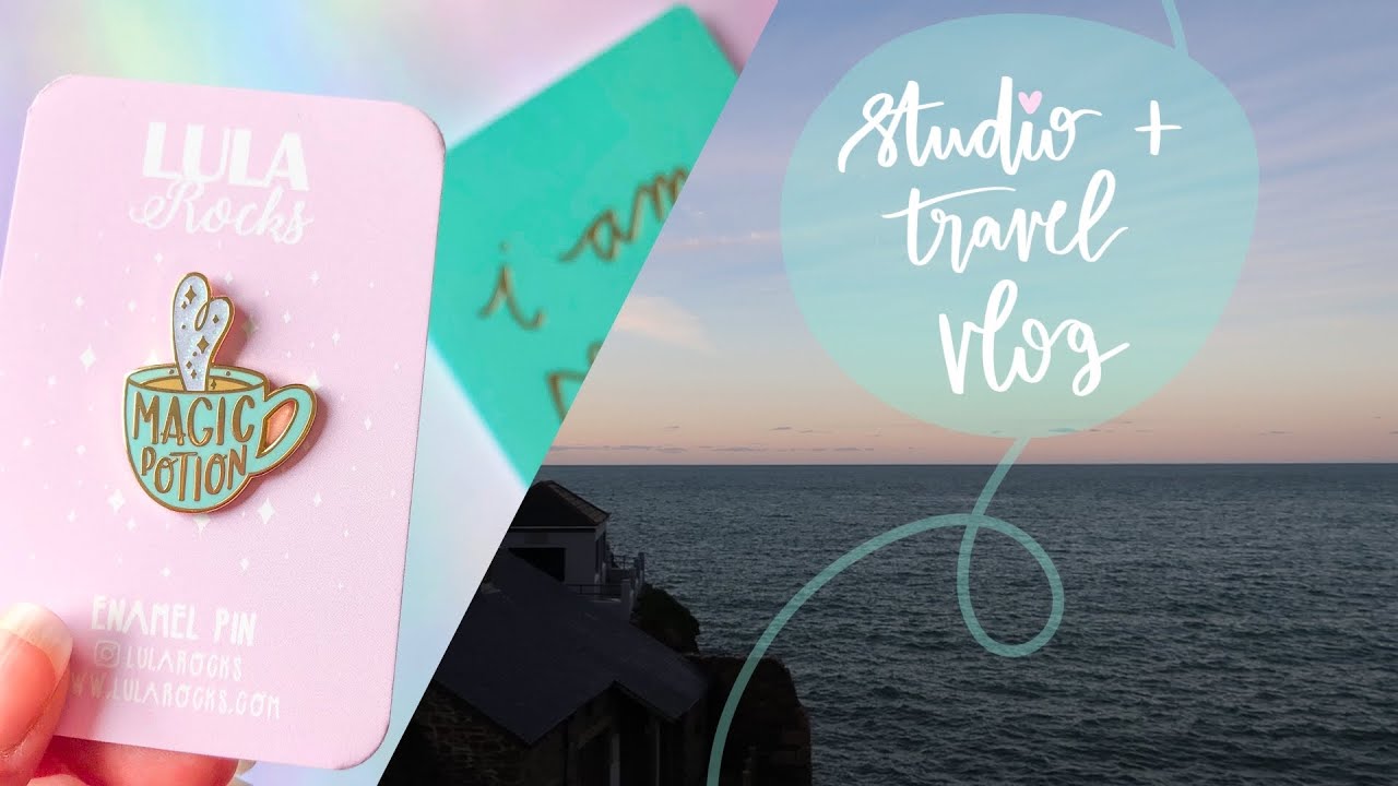STUDIO & TRAVEL VLOG (New enamel pins, prepping for vacation & a week in Cornwall)