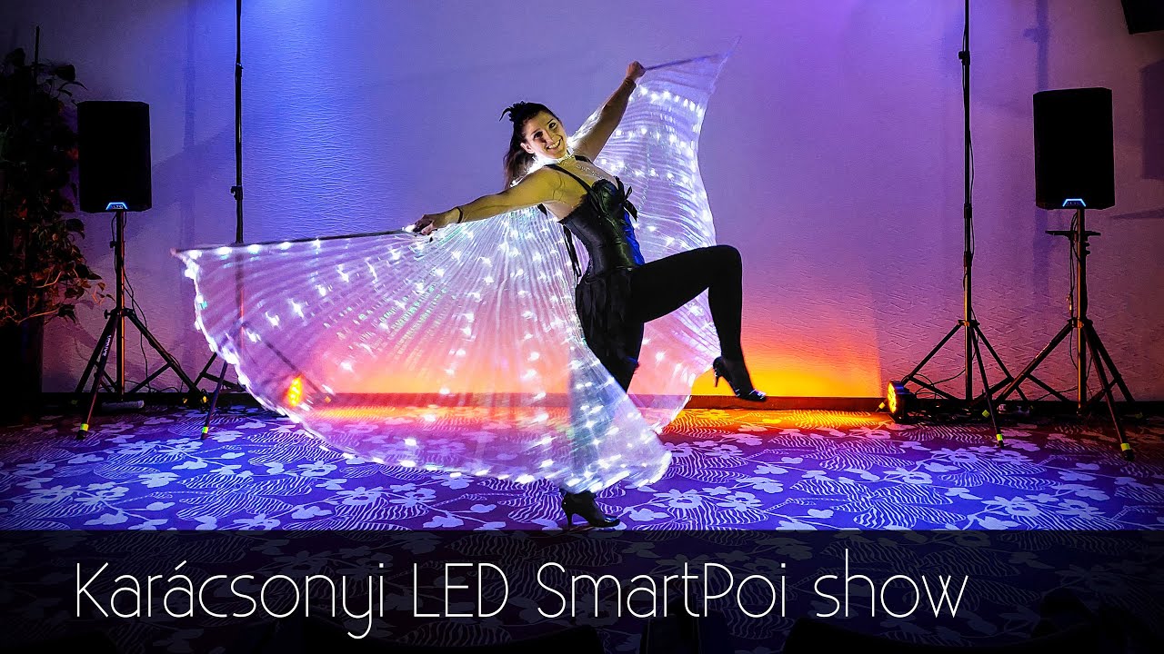 Adventi, karácsonyi LED fényzsonglőr SmartPoi show - [Tűzvarázs Produkció Tűzzsonglőr csapat]