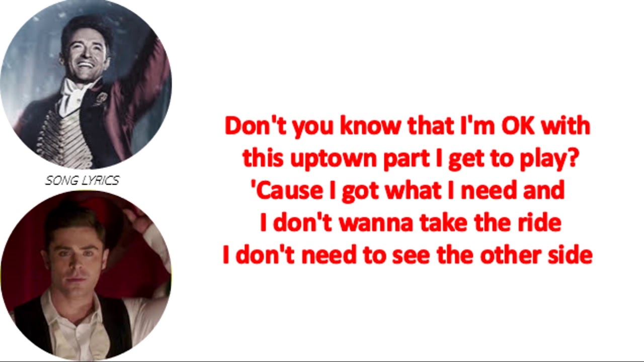 The Other Side Lyrics - Hugh Jackman & Zac Efron (The Greatest Showman)
