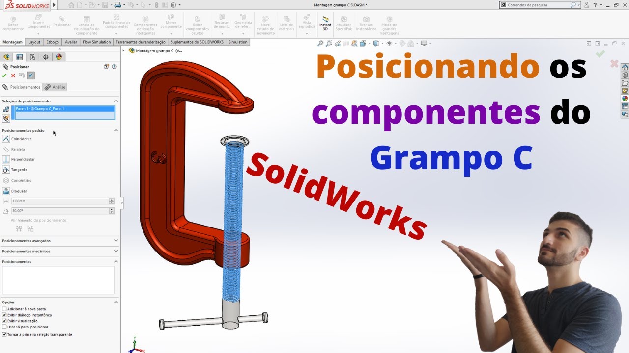 Posicionamento de rosca na prática | SolidWorks | Giovanni Landini