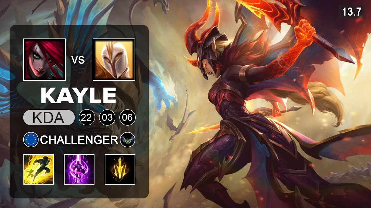 Kayle vs Katarina Mid - EUNE Challenger - Patch 13.7 Season 13