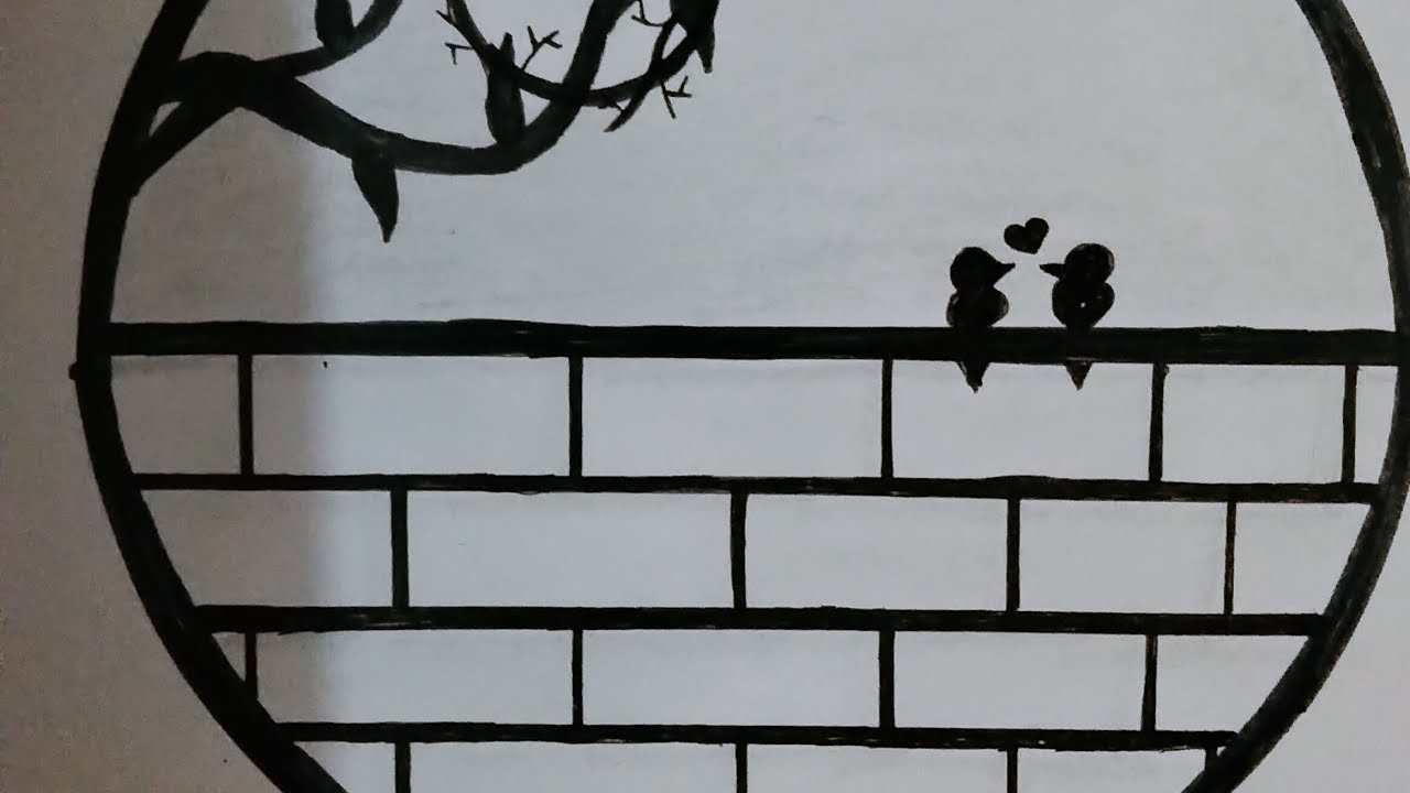 Drawing: romantic birds 🐦easy steps 😊#viralvideo #art 