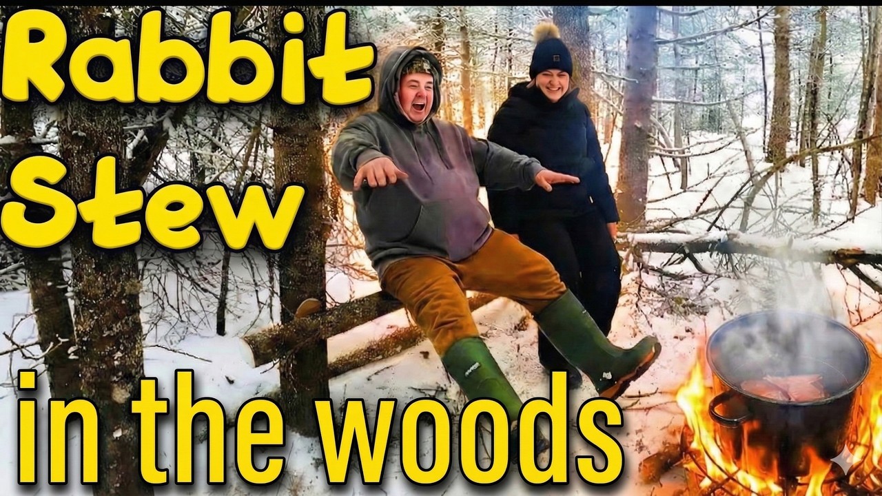 Rabbit Stew Over an Open Fire | Winter Camp Cooking
