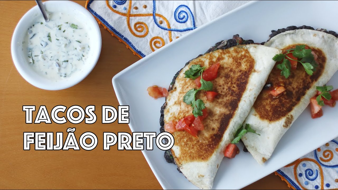 Tacos de feijão preto, prontos em 10 minutos – 30gr de proteína